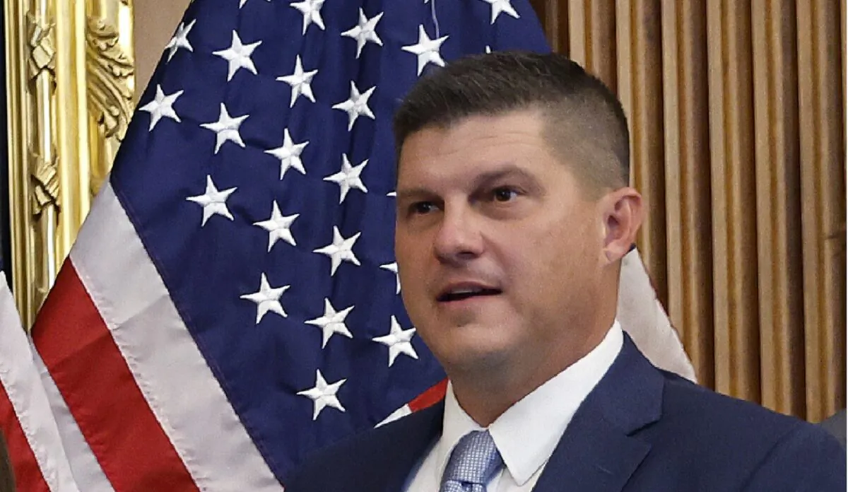 Rep. Brad Finstad (R-Minn.), before his ceremonial swearing-in in the Rayburn Room at the U.S. Capitol in Washington on Aug. 12, 2022. (Chip Somodevilla/Getty Images)
