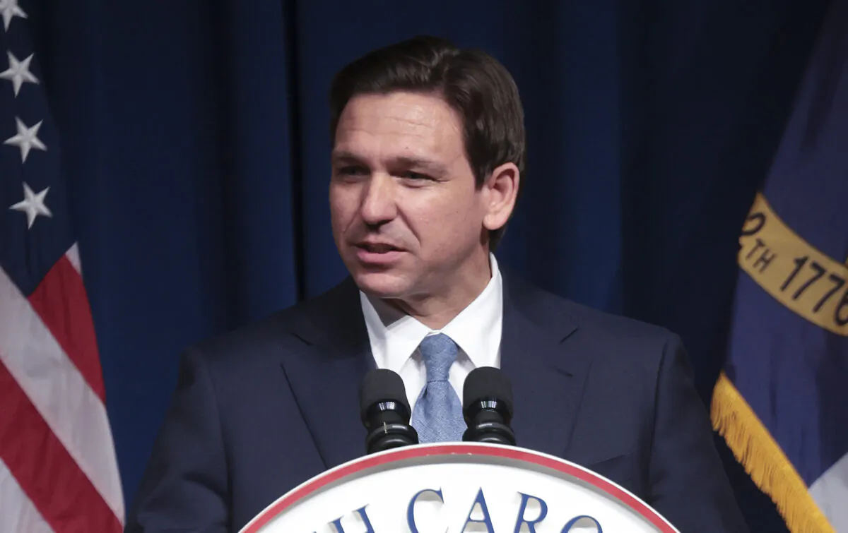 Republican presidential candidate Florida Gov. Ron DeSantis delivers remarks on June 9, 2023, in Greensboro at the North Carolina GOP Old North State Dinner. (Win McNamee/Getty Images)