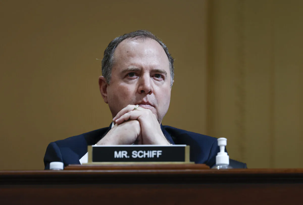 U.S. Rep. Adam Schiff (D-Calif.) listens during the third hearing by the Select Committee to Investigate the January 6th Attack on the U.S. Capitol in the Cannon House Office Building in Washington on June 16, 2022. (Anna Moneymaker/Getty Images)
