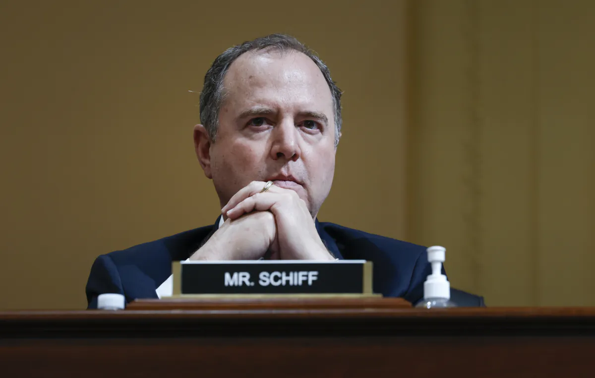 U.S. Rep. Adam Schiff (D-Calif.) listens during the third hearing by the Select Committee to Investigate the January 6th Attack on the U.S. Capitol in the Cannon House Office Building in Washington on June 16, 2022. (Anna Moneymaker/Getty Images)