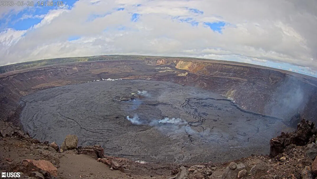 The summit of the Kilauea volcano in Hawaii on June 20, 2023. (U.S. Geological Survey via AP)