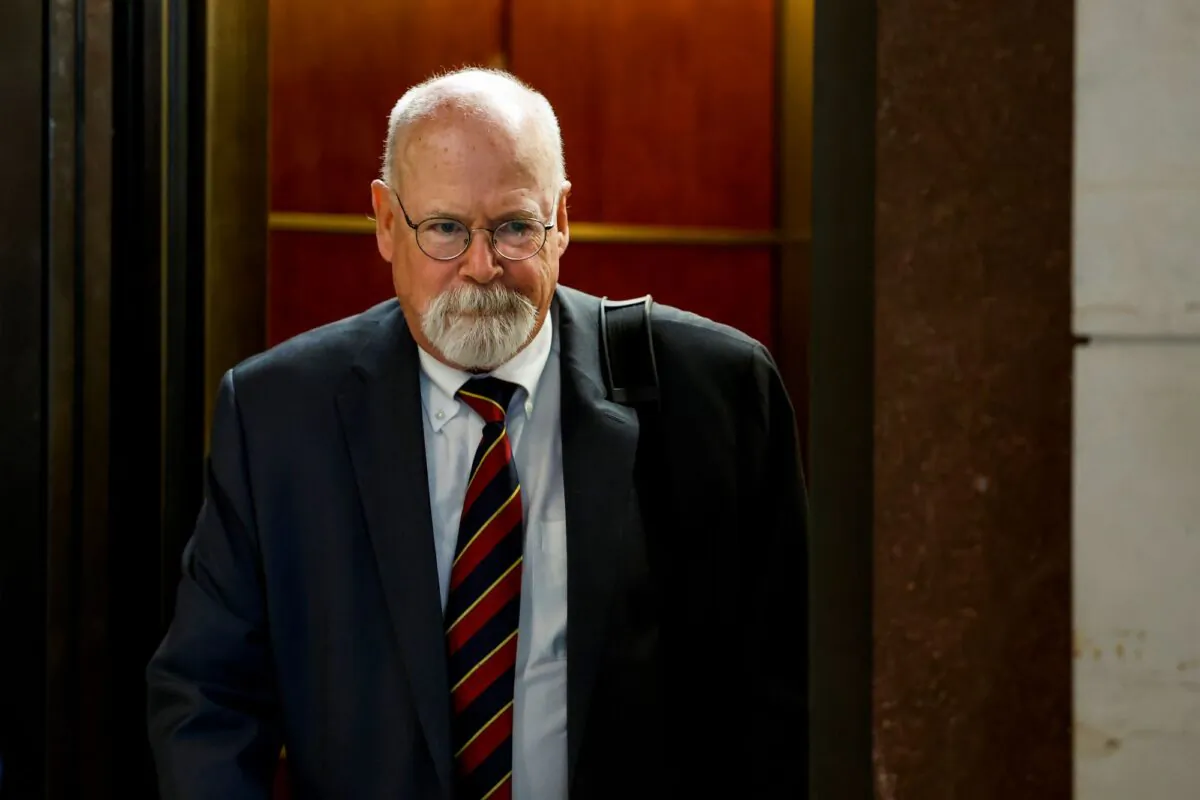 Former Special Counsel John Durham departs a hearing with the House Permanent Select Committee on Intelligence at the Capitol Building in Washington, on June 20, 2023. (Anna Moneymaker/Getty Images)