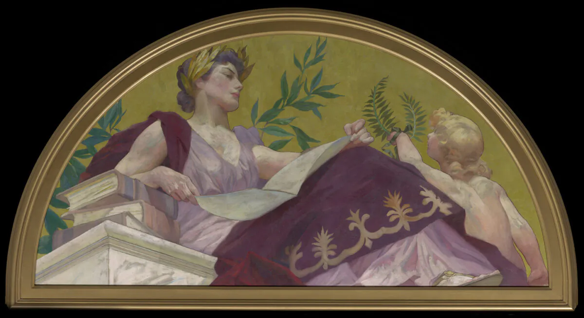 "Muse of Literature," 1893, by Henry Siddons Mowbray. Oil on canvas. Yale University Art Gallery. (Public Domain)