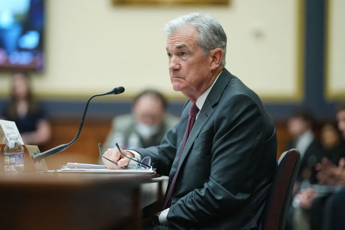 Federal Reserve Board Chairman Jerome Powell testifies before a House Financial Services Committee hearing on the Federal Reserve's Semi-Annual Monetary Policy Report, on Capitol Hill in Washington on June 21, 2023. (Stefani Reynolds/AFP via Getty Images)