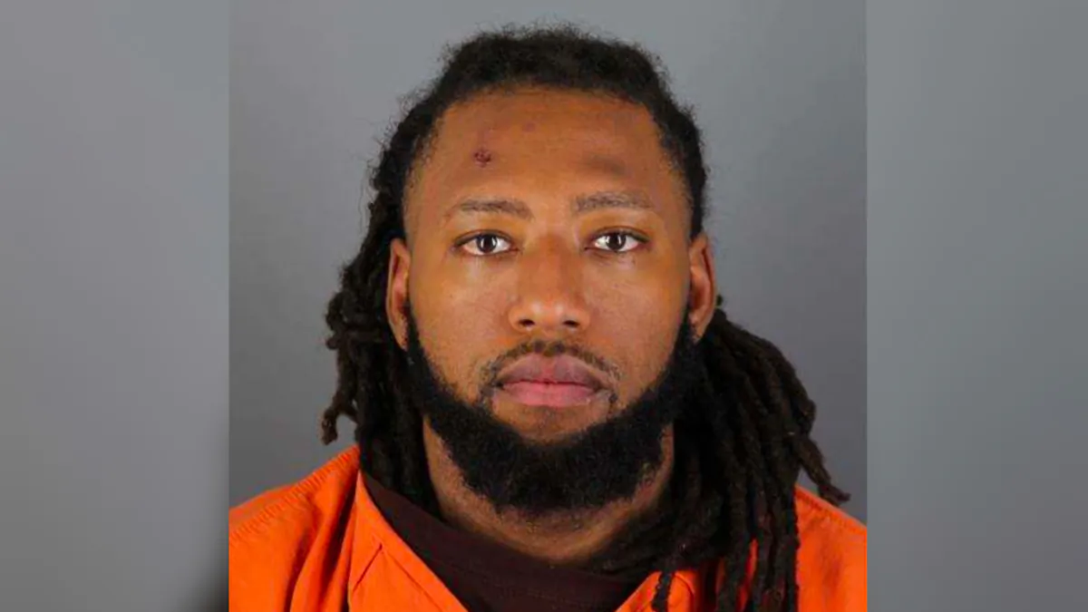 Derrick Thompson in a booking photo. (Hennepin County Sheriff’s Office via AP)