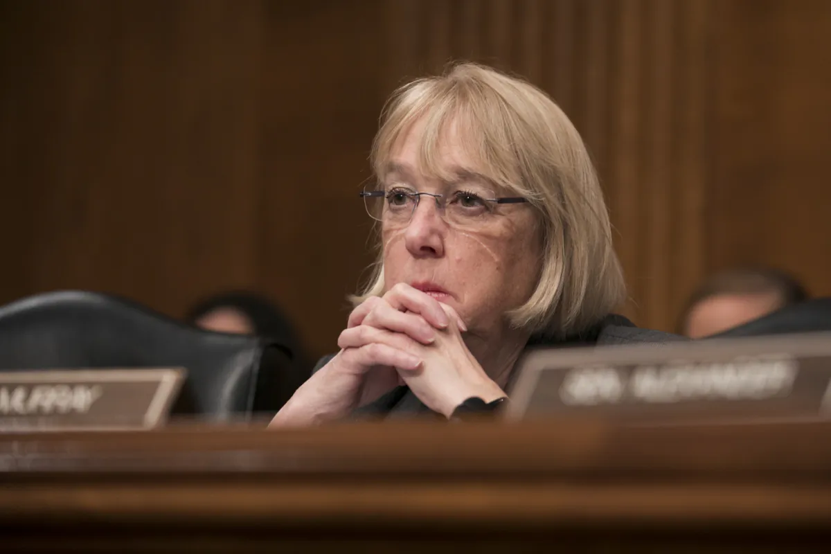 Sen. Patty Murray (D-Wash.) at a Senate hearing on opioids, in Washington, on Feb. 8, 2018. (Samira Bouaou/The Epoch Times)