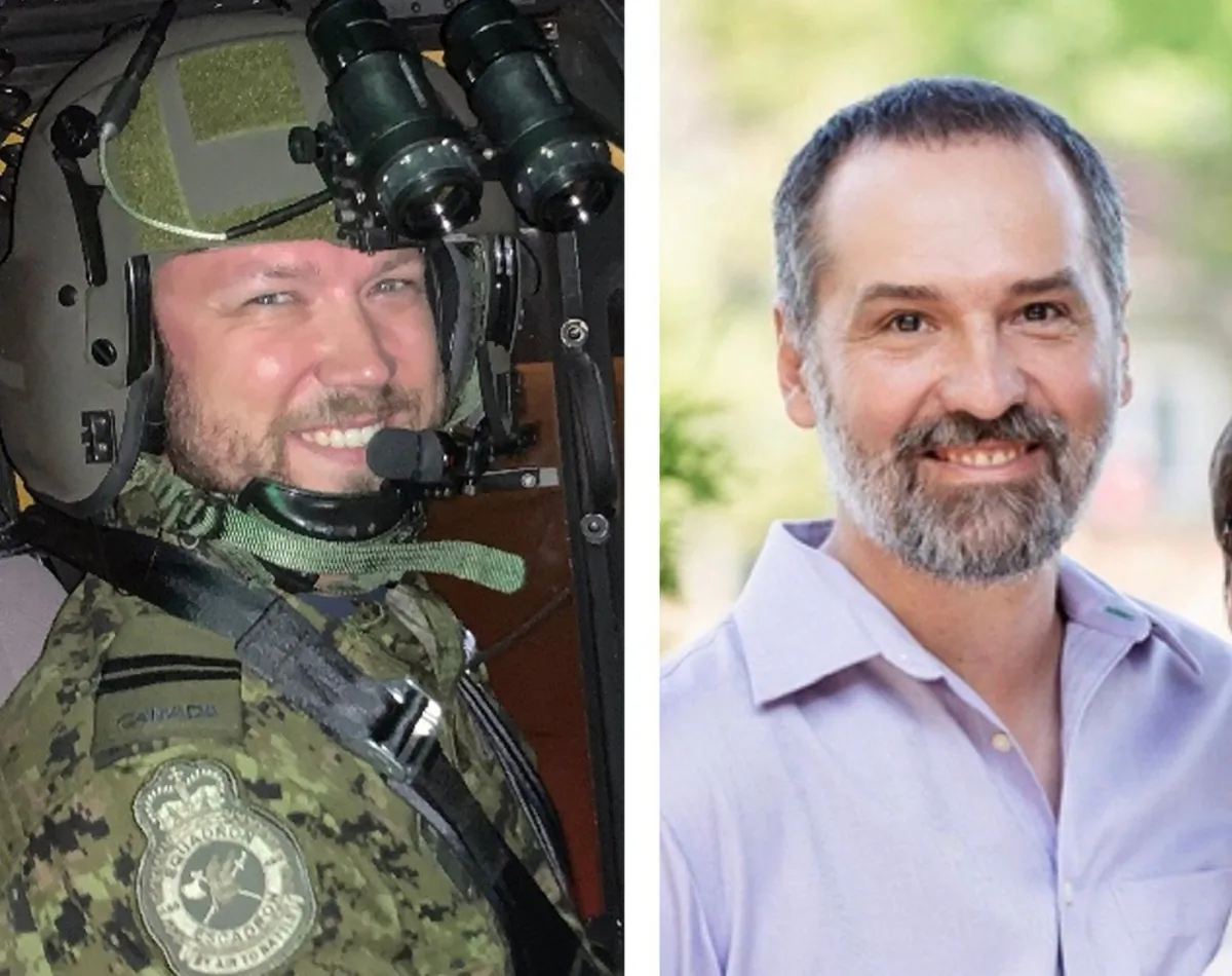Captains David Domagala, left, and Marc Larouche are seen in a composite image of two undated handout photographs. (The Canadian Press/HO-DND, Larouche family)