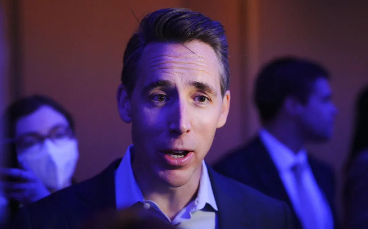 Sen. Josh Hawley (R-Mo.) speaks during the Faith and Freedom Road to Majority conference at Hilton in Washington on June 23, 2023. (Madalina Vasiliu/The Epoch Times)