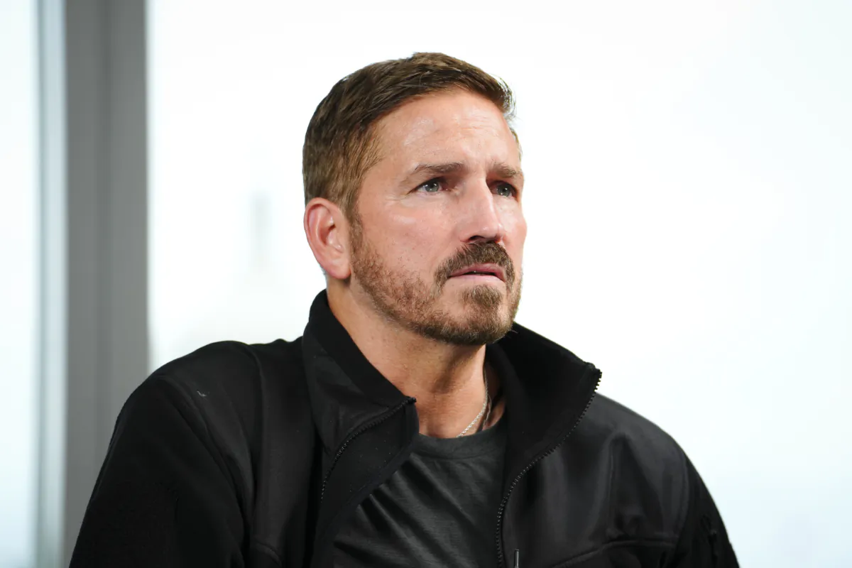 Jim Caviezel, actor in the new human trafficking action film "Sound of Freedom,” speaks during an interview in Washington on June 21, 2023. (Madalina Vasiliu/The Epoch Times)
