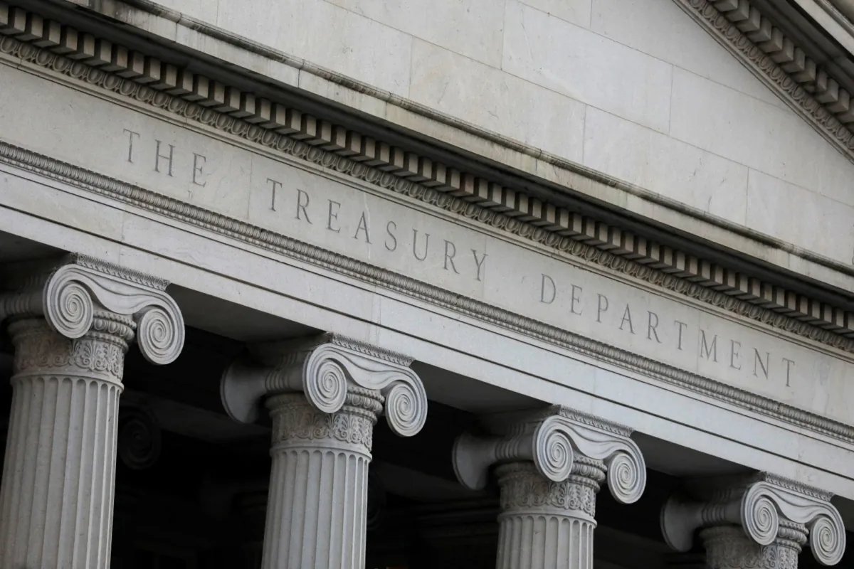 The Department of the Treasury in Washington on Aug. 30, 2020. (Andrew Kelly/Reuters)