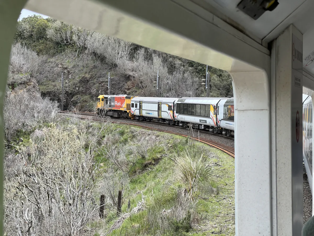 The Northern Explorer, owned and operated by Great Journeys of New Zealand, makes several stops on its journey between Wellington and Auckland, including Ohakune, Tongariro National Park, Otorrhagia and Hamilton. (Mary Ann Anderson/TNS)