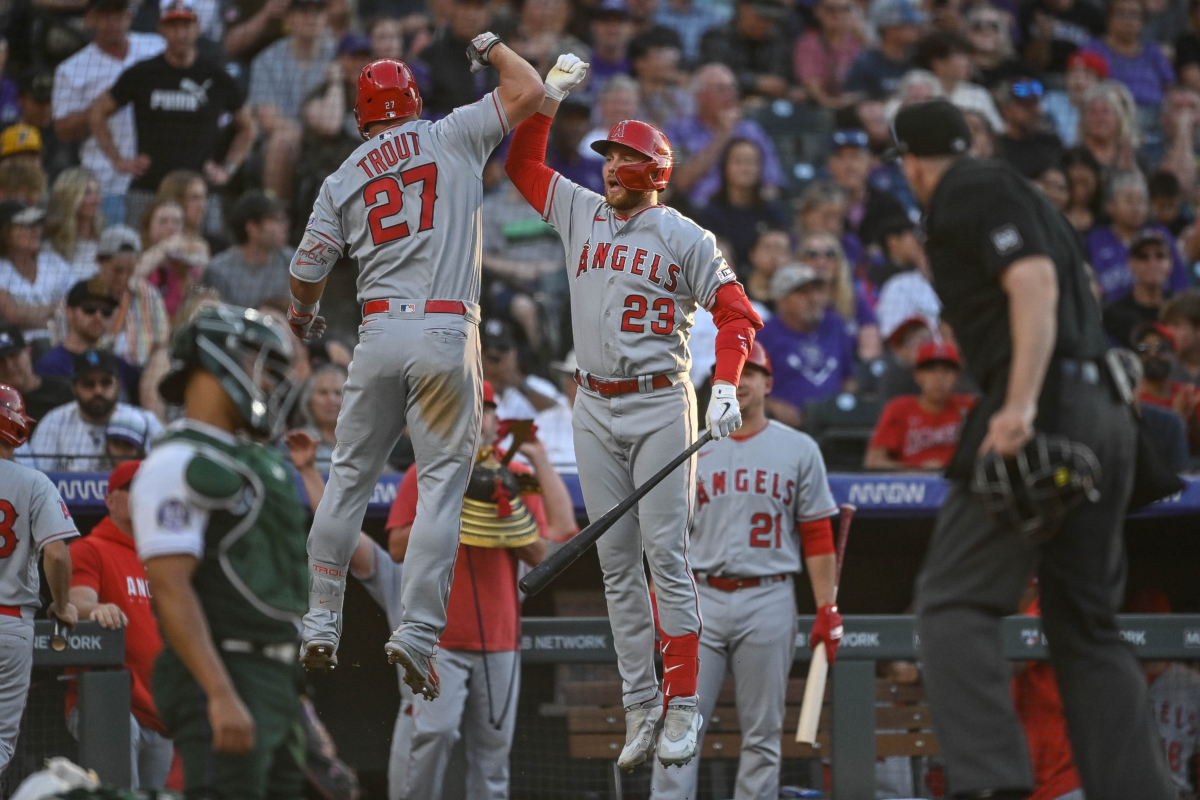 NextImg:Angels Have a 13-run Inning and Set Franchise Records for Runs and Hits in 25–1 Rout of Rockies