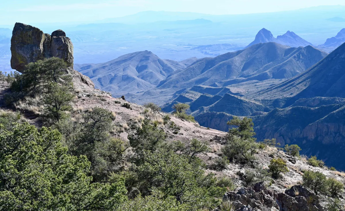 The Chisos Basin of the Big Bend National Park in Texas on Jan. 25, 2023. (David Slim/AFP via Getty Images)