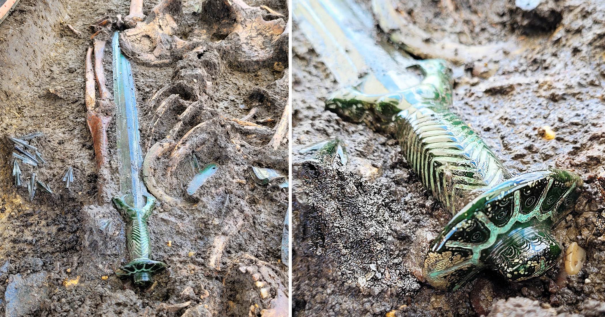 Archeologists in Germany find decorated Bronze Age sword so well-preserved it ‘almost still shines’