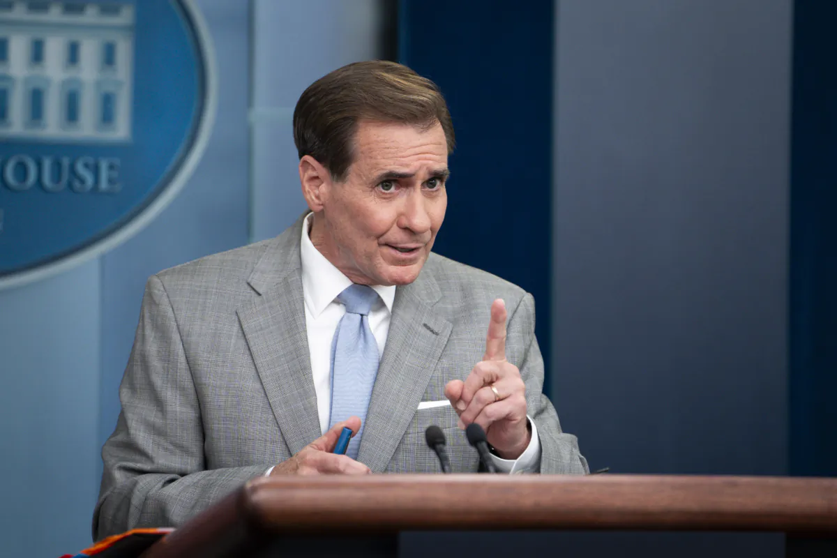 National Security Council Coordinator for Strategic Communications John Kirby speaks during a press briefing at the White House in Washington on June 26, 2023. (Madalina Vasiliu/The Epoch Times)