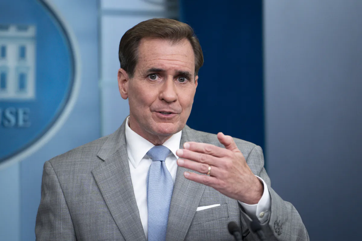 National Security Council Coordinator for Strategic Communications John Kirby speaks during a press briefing at the White House in Washington on June 26, 2023. (Madalina Vasiliu/The Epoch Times)