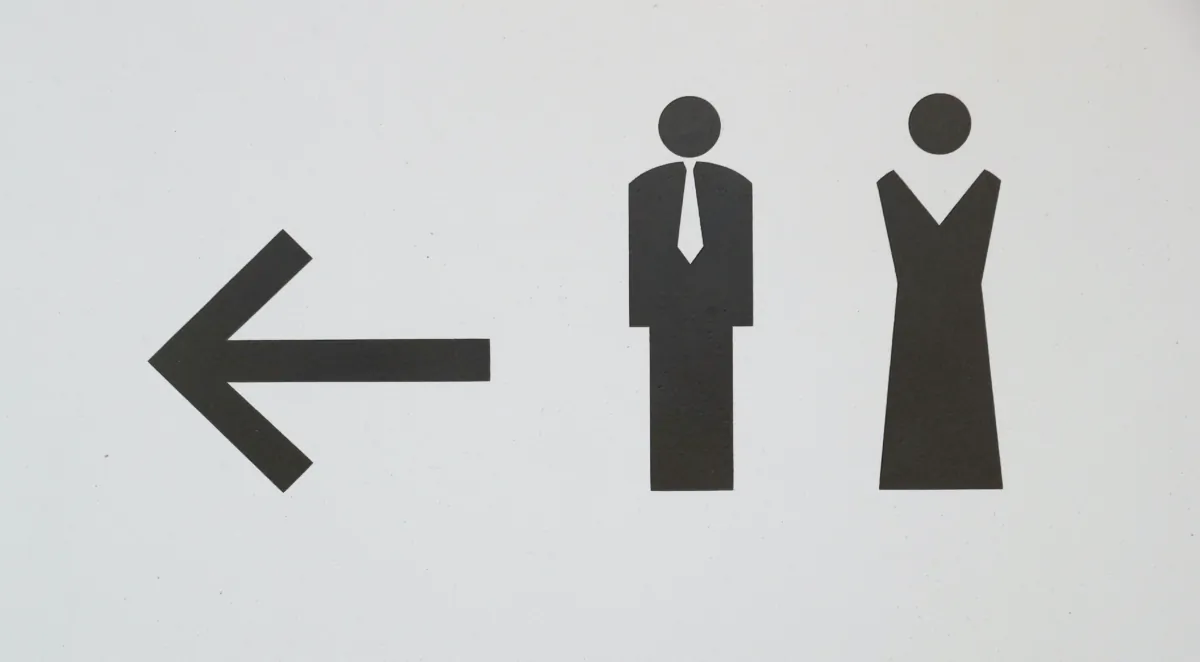Symbols indicate the men's and women's restrooms at the Elbphilharmonie concert hall in Hamburg, Germany, on Nov. 4, 2016. (Sean Gallup/Getty Images)