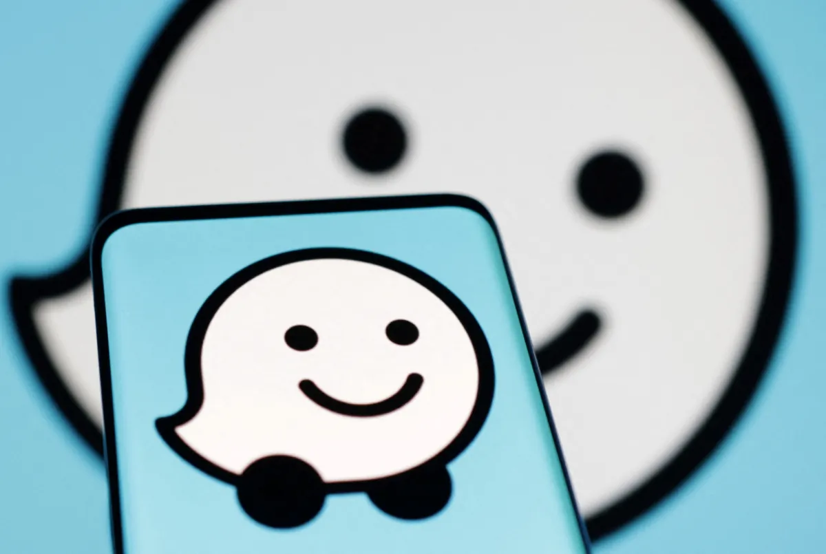 Waze app logo on Aug. 22, 2022. (Dado Ruvic/Illustration/Reuters)