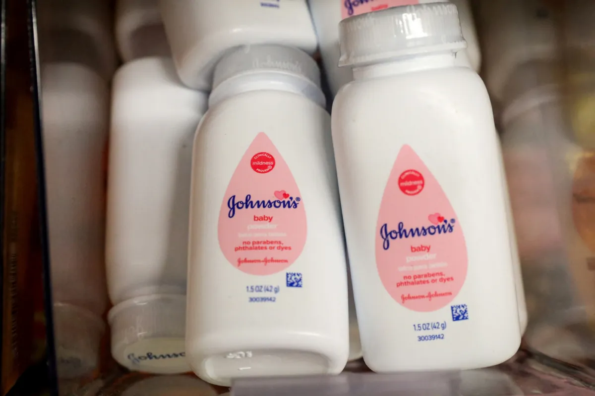 Bottles of Johnson's baby powder in a store in New York on Jan. 22, 2019. (Brendan McDermid/Reuters)