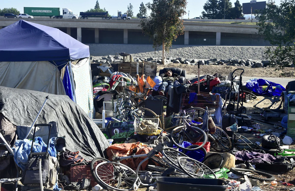 A homeless encampment in California. (Frederic J. Brown/AFP/Getty Images)