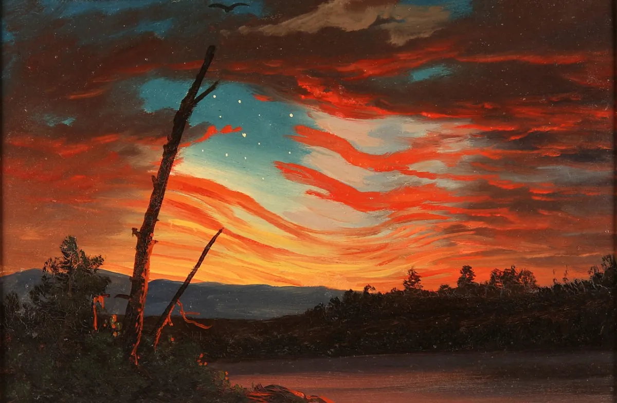 A patriotic and symbolic painting after the attack on Fort Sumter during the American Civil War, 1861, by Frederic Edwin Church. Private Collection. (Public Domain)