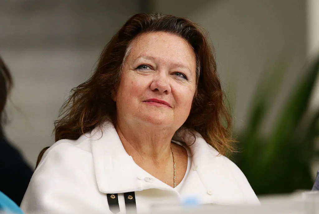 Gina Rinehart attends day seven of the Australian National Swimming Championships at Sydney Olympic Park  Aquatic Centre in Sydney, Australia, on April 9, 2015. (Matt King/Getty Images)