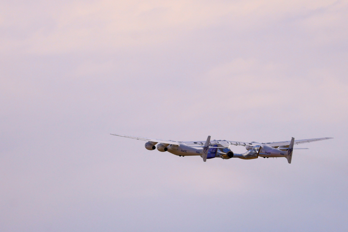 Virgin Galactic Rocket Plane Carried Aloft for Commercial Launch to Space