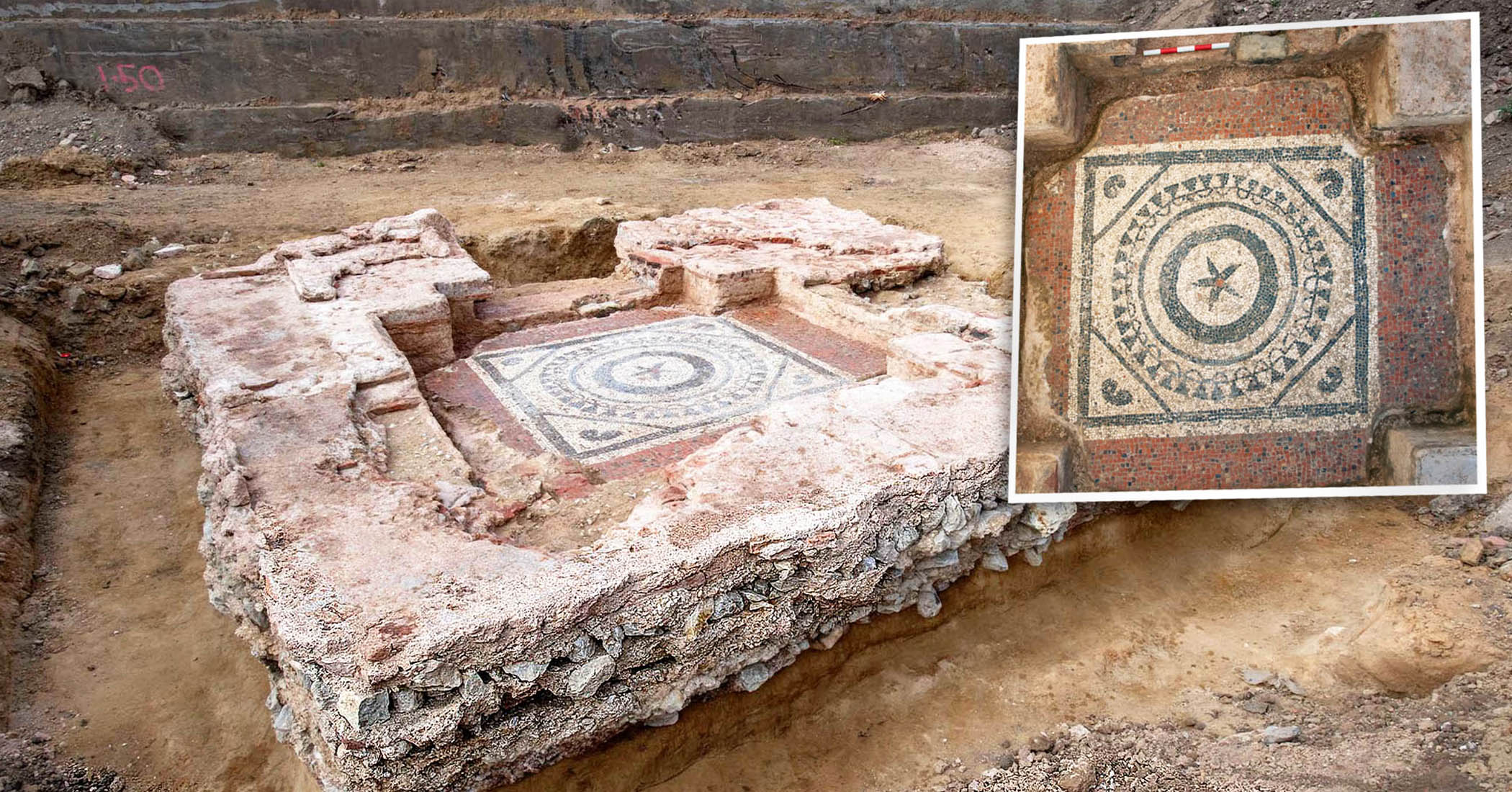 'The most intact' Roman mausoleum and mosaic uncovered in rubble of new building site in London