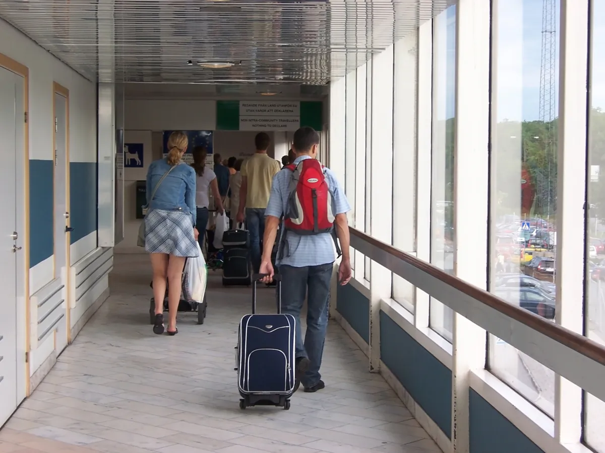 Tourists traverse the airport in Stockholm, Sweden. (Dreamstime/TNS)