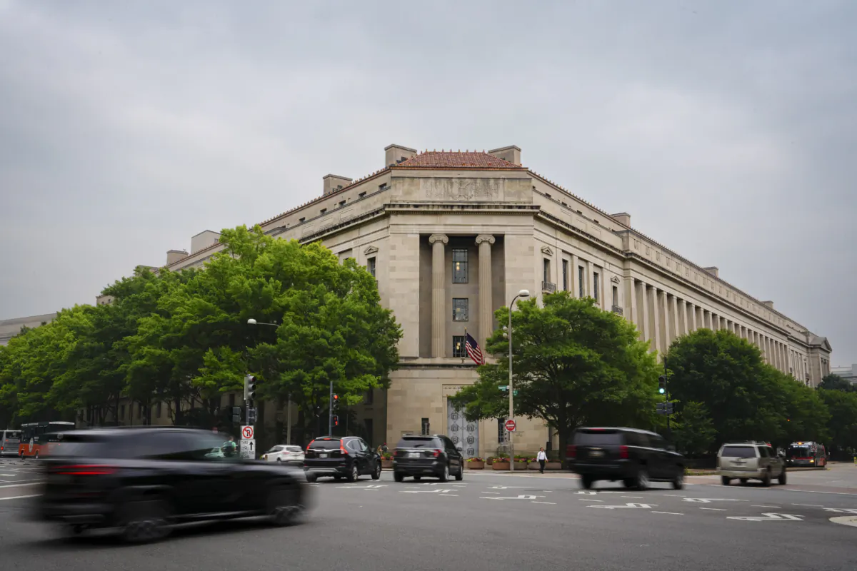 The U.S. Department of Justice building in Washington on June 28, 2023. (Madalina Vasiliu/The Epoch Times)