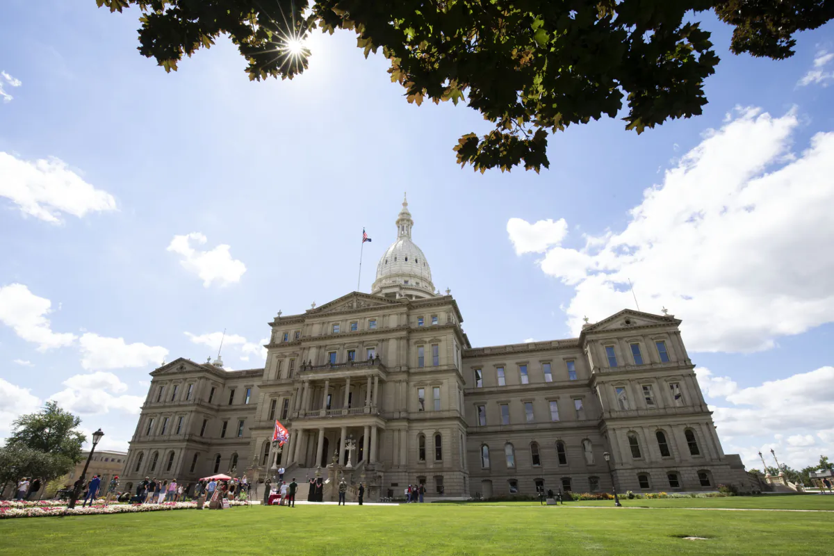 Michigan State Capitol in Lansing, Michigan on July 30, 2022. (Bill Pugliano/Getty Images)