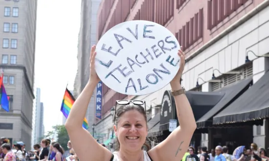 Protesters and Presidential Hopefuls at Moms for Liberty National Summit