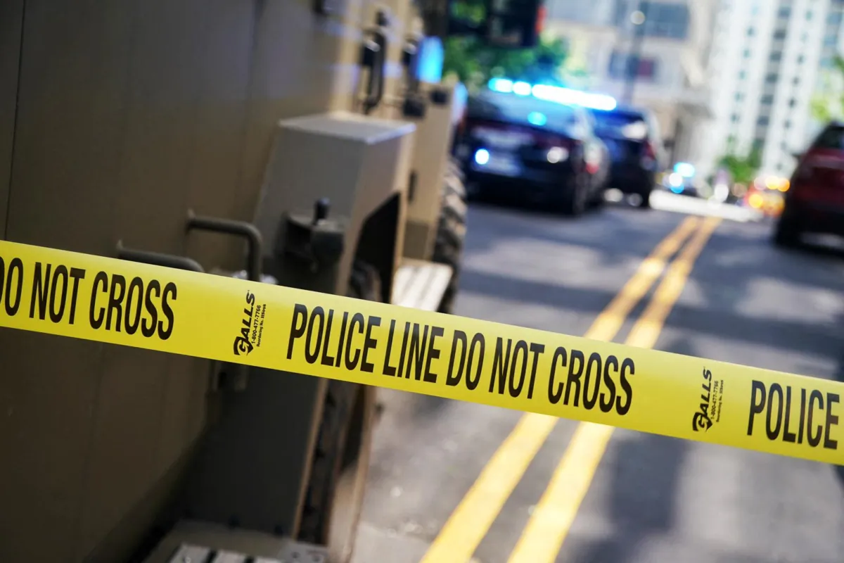 Police tape in Atlanta on May 3, 2023. (Elijah Nouvelage/AFP via Getty Images)
