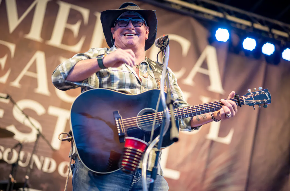 Keith Anderson performs at America The Beautiful Festival in Deerpark, N.Y., on July 1, 2023. (Mark Zou/The Epoch Times)