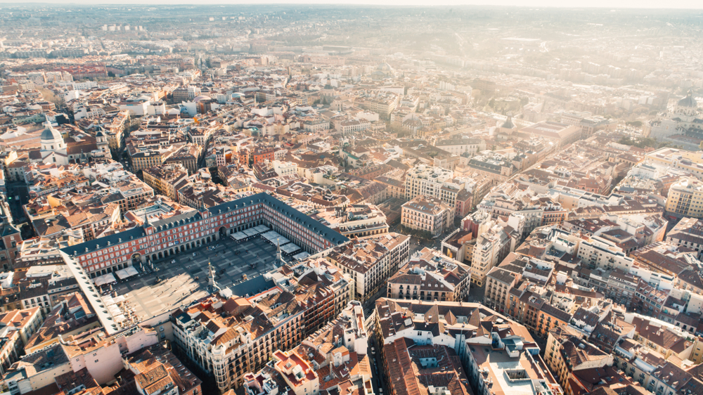 Aerial View Of Plaza Mayor In Madrid Spain Plaza Mayor Is
