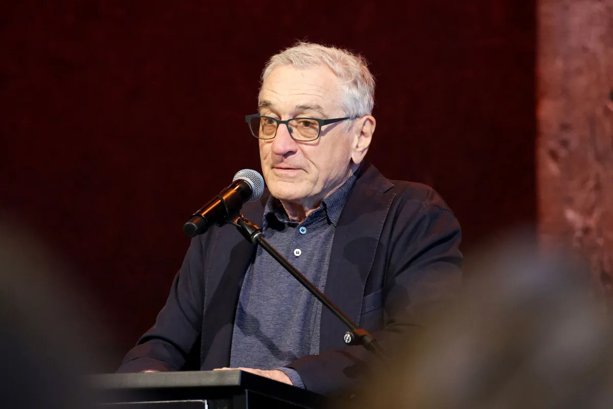 Robert De Niro speaks on stage during The Canva Director's Brunch at City Winery in New York on June 12, 2023. (Mike Coppola/Getty Images for 2023 Tribeca Festival)