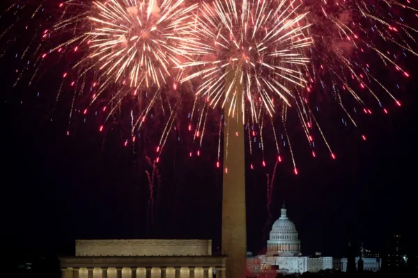 Thousands Watch Fireworks on National Mall in Washington to Celebrate July Fourth