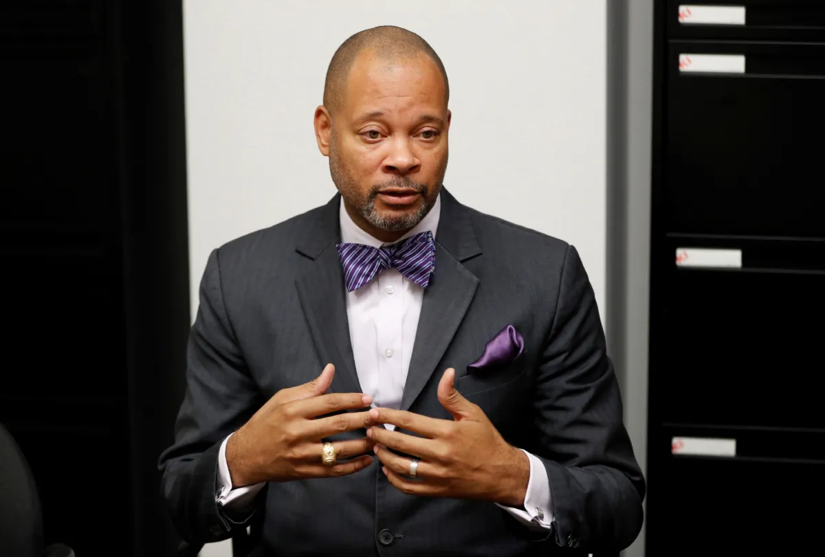 Nevada Attorney General Aaron Ford gestures during an interview in Las Vegas, on Dec. 14, 2018. (John Locher/AP Photo)