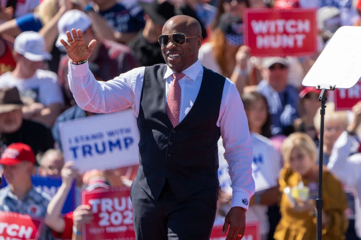 U.S. Rep. Wesley Hunt (R-Texas) speaks during a campaign rally held by former President Donald Trump in Waco, Texas, on March 25, 2023. (Suzanne Cordeiro/AFP via Getty Images)