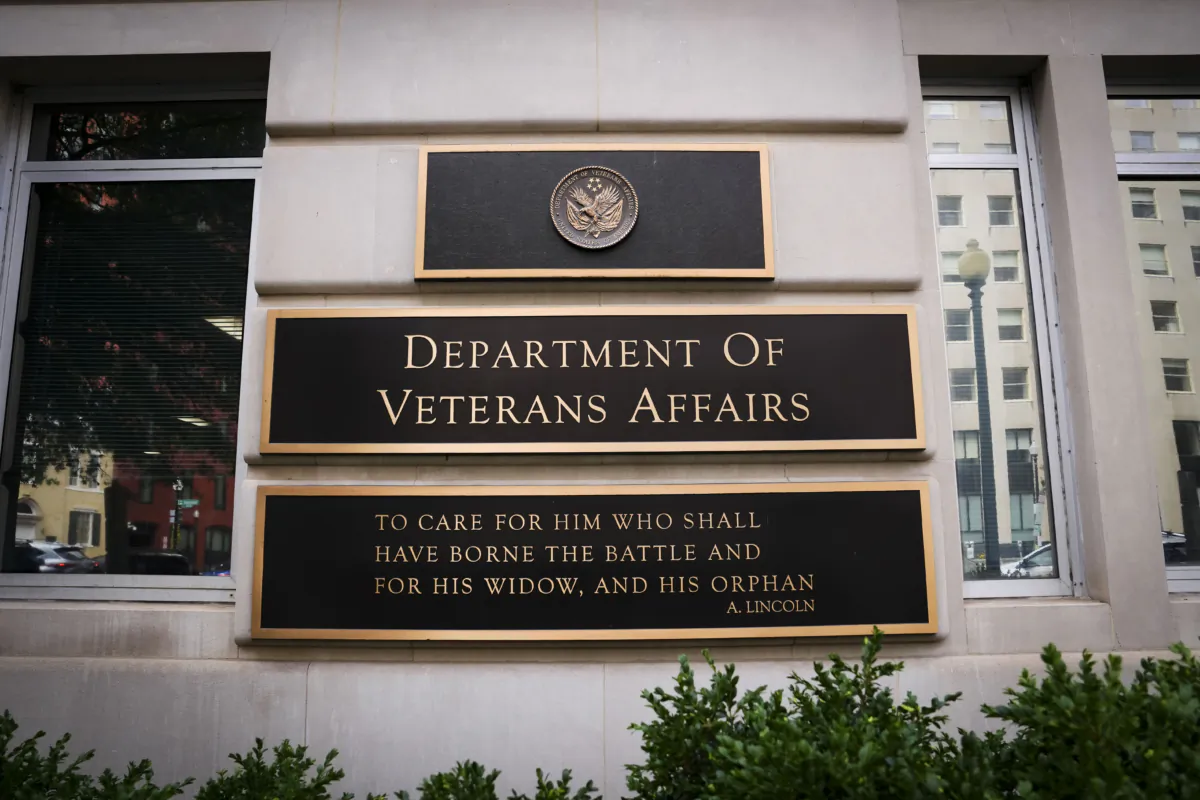 U.S. Department of Veteran Affairs building in Washington on July 6, 2023. (Madalina Vasiliu/The Epoch Times)