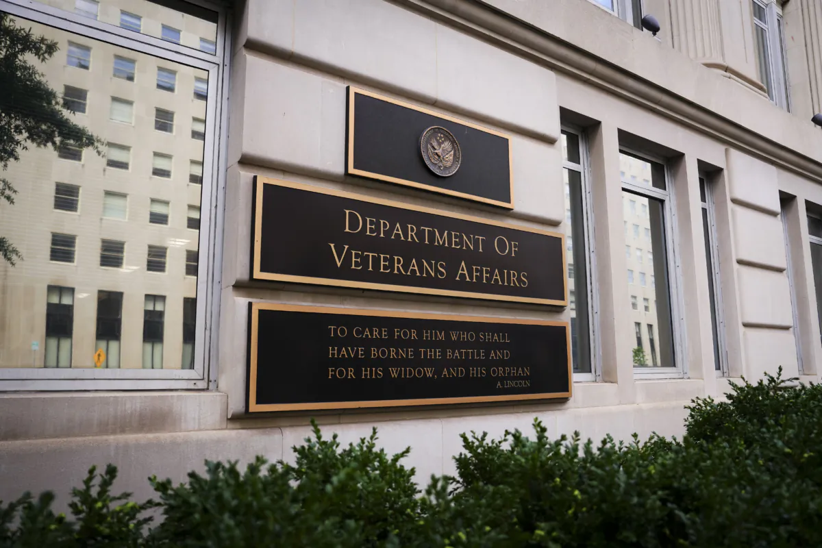 U.S. Department of Veteran Affairs building in Washington on July 6, 2023. (Madalina Vasiliu/The Epoch Times)