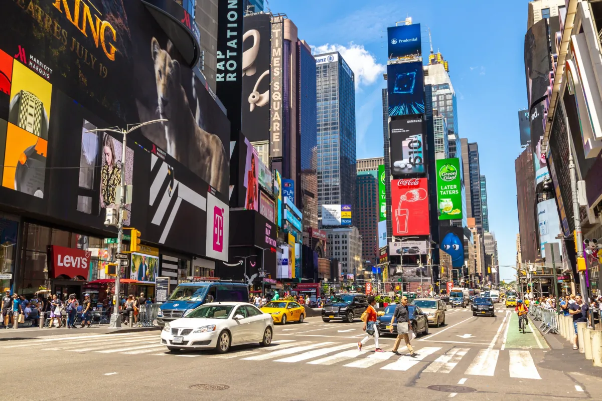 Times Square in New York City, March 15, 2020 (Sergii Figurnyi/Shutterstock)
