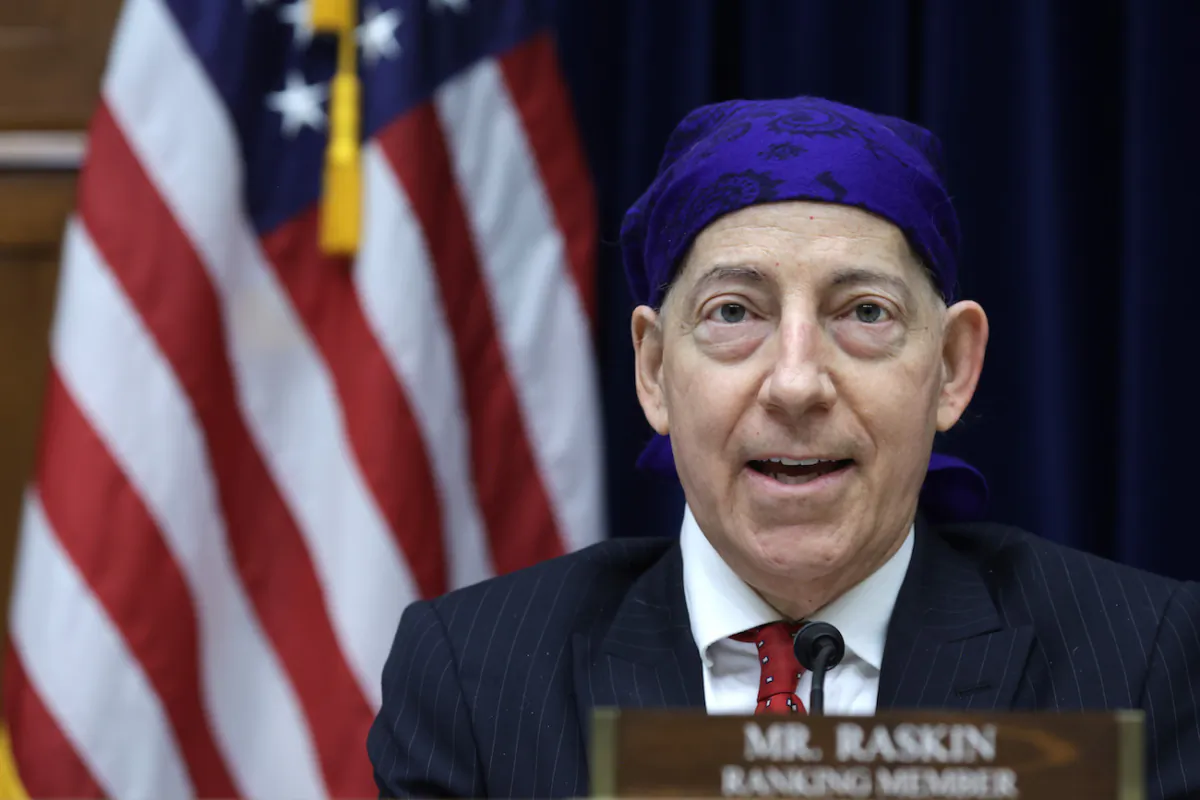 U.S. Rep. Jamie Raskin (D-Md.) speaks during a hearing on Capitol Hill in Washington, on April 19, 2023. (Alex Wong/Getty Images)