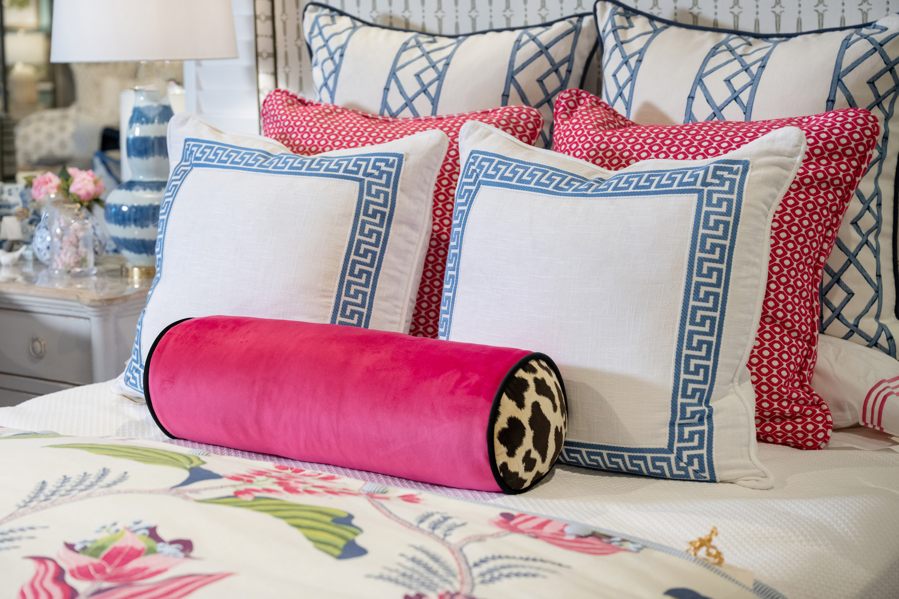 Pillows can feature contrasting trim or trim that blends; it's all about finding the right aesthetic for you.