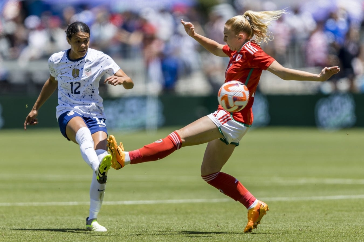 NextImg:Trinity Rodman Scores Twice, USWNT Beat Wales in Send-off Match