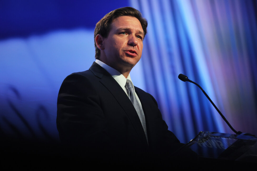 Republican presidential candidate Florida Gov. Ron DeSantis speaks during the Moms for Liberty Joyful Warriors national summit at the Philadelphia Marriott Downtown in Philadelphia on June 30, 2023. (Michael M. Santiago/Getty Images)