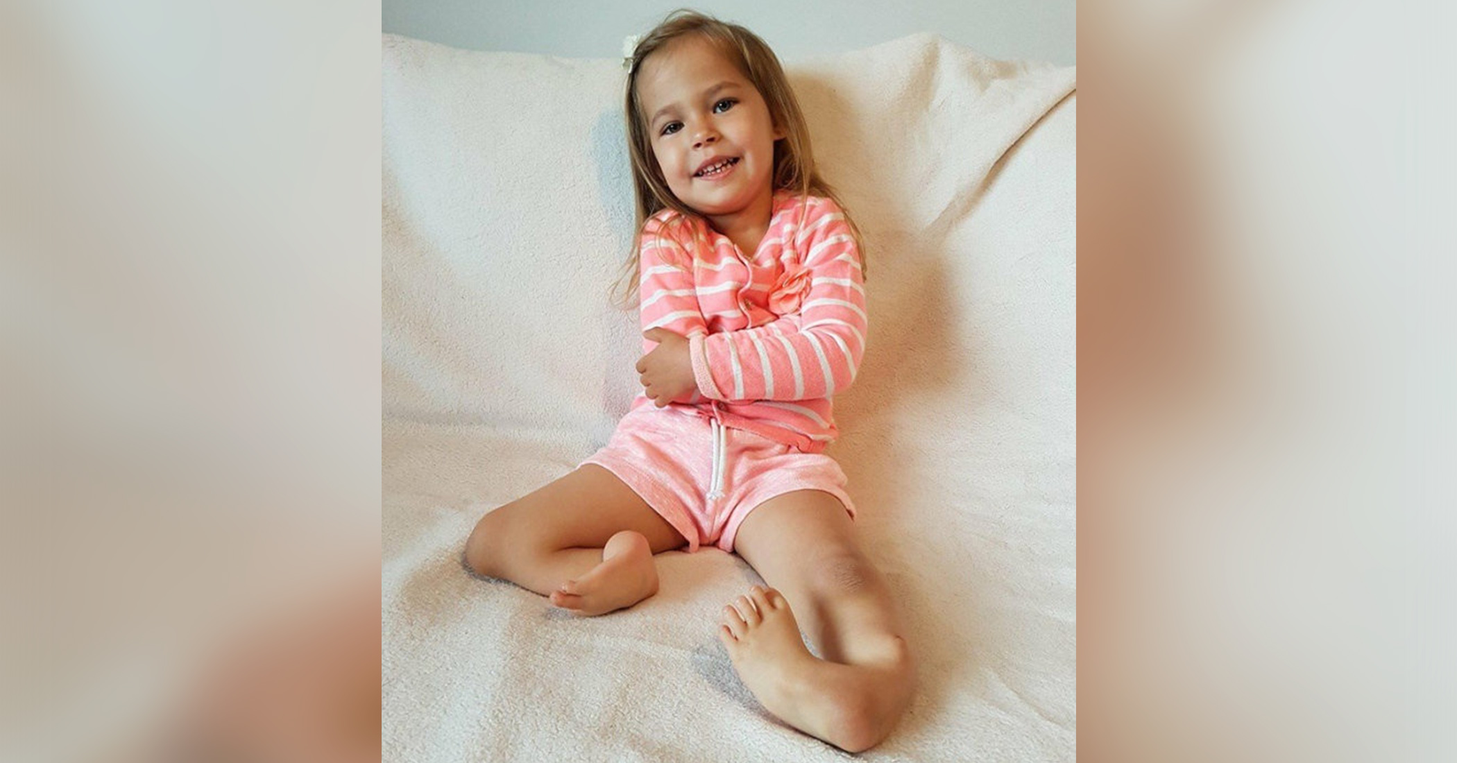 NextImg:Girl born with feet facing backward walks again after life-saving surgery, dreams of becoming a gymnast