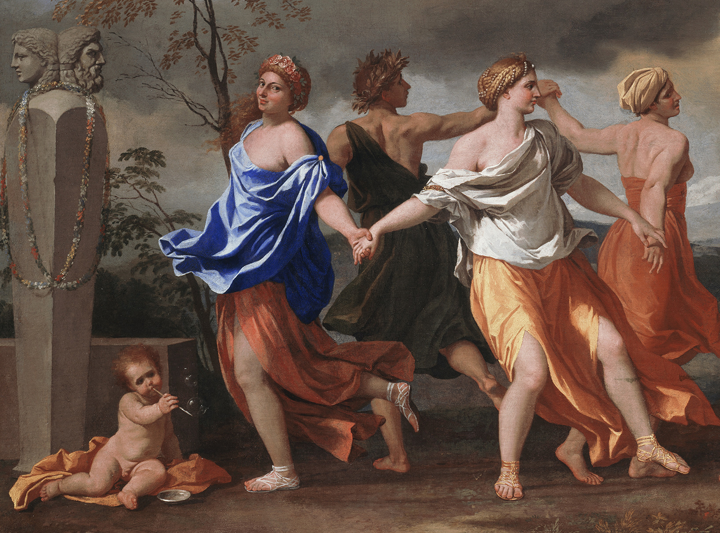 Detail from Nicolas Poussin, “A Dance to the Music of Time,”