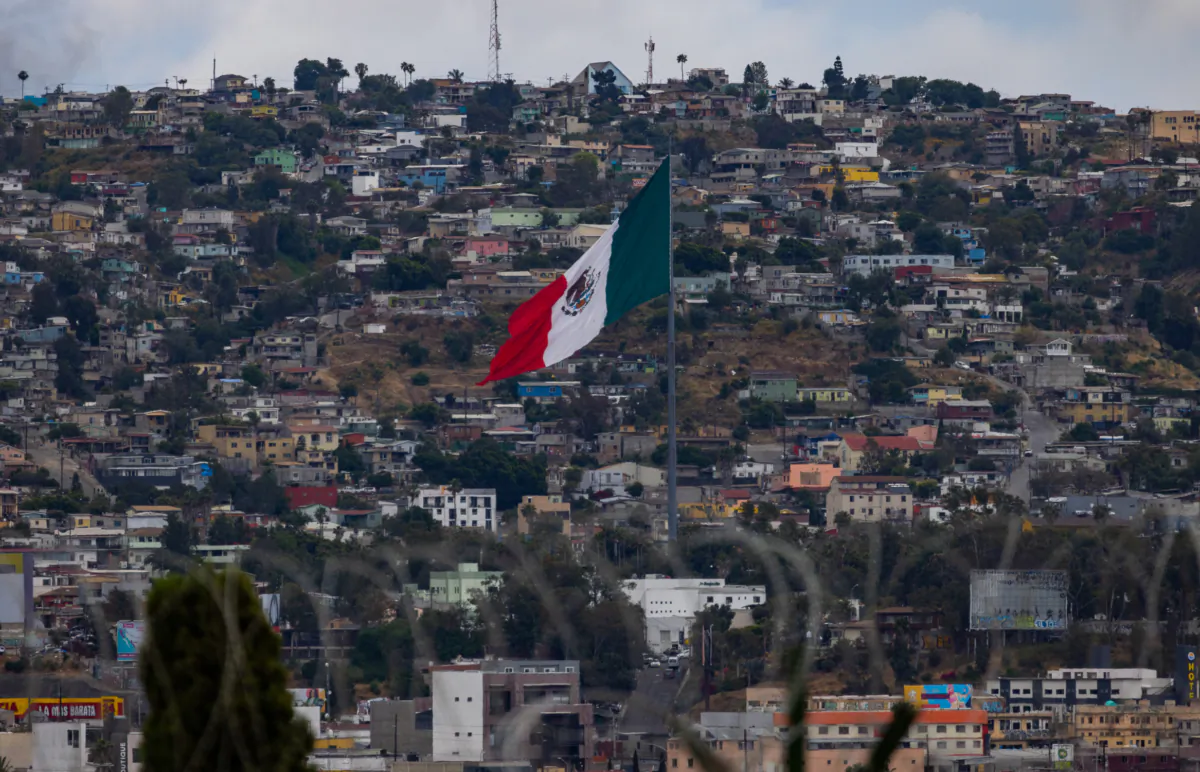 Tijuana, Mexico seen through the U.S. border wall near San Diego, Calif., on May 31, 2023. (John Fredricks/The Epoch Times)