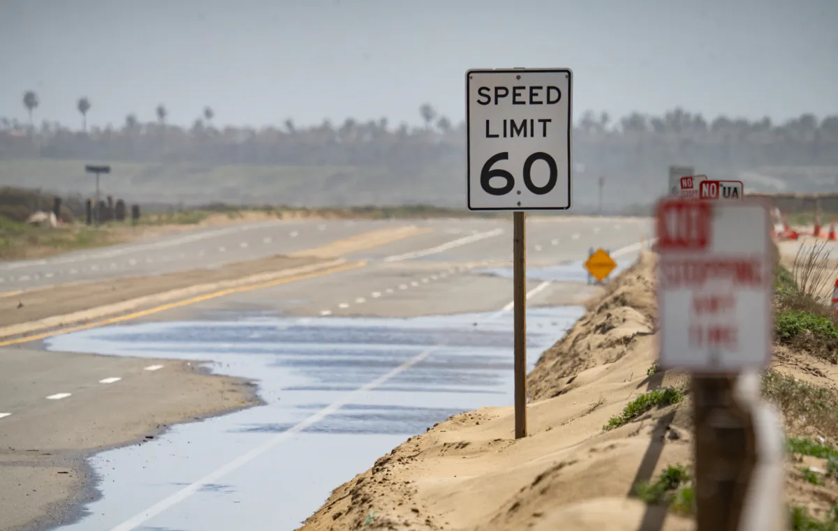 A speed limit sign in Huntington Beach, Calif., on March 21, 2023. (John Fredricks/The Epoch Times)